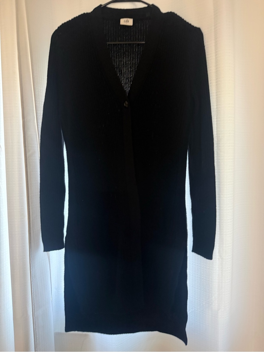 cAbi Black Long Knit Cardigan sweater women’s small